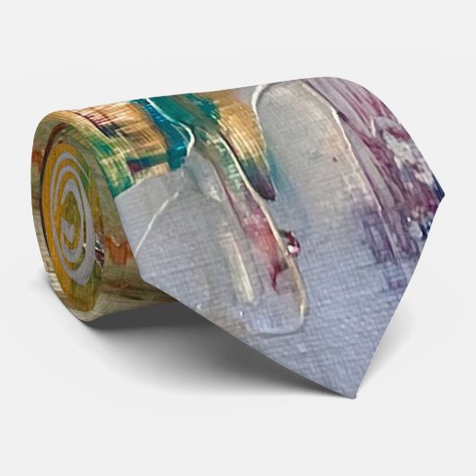 Abstract Fine Art Stropdas met Gold & Silver (Opgerold)