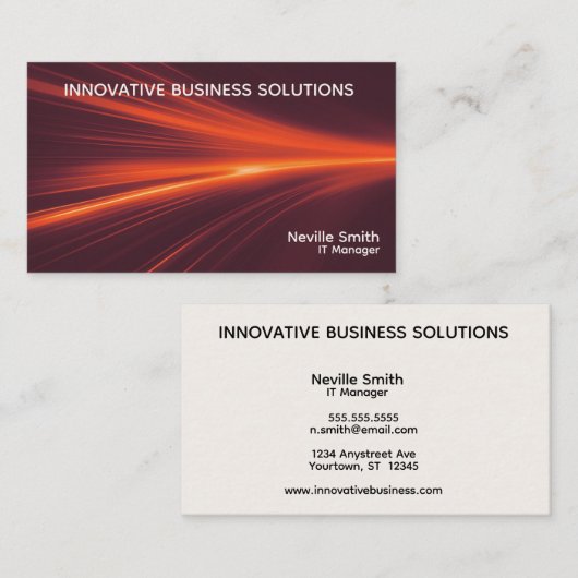Abstract Fire Light Tech Business Computer  Visitekaartje (Voorkant / Achterkant)