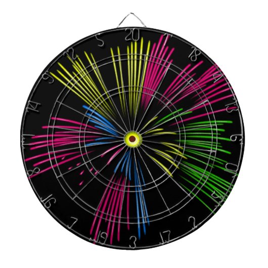Abstract Fireworks Explosion Dart Board Dartbord (Voorkant)