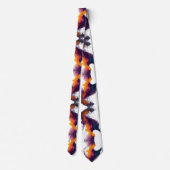Abstract Flame Brushstroke Pattern Orange Purple Stropdas (Achterkant)