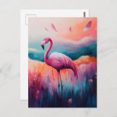 Abstract flamingo olieverfschilderij briefkaart (Voorkant / Achterkant)