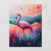 Abstract flamingo olieverfschilderij briefkaart (Voorkant)