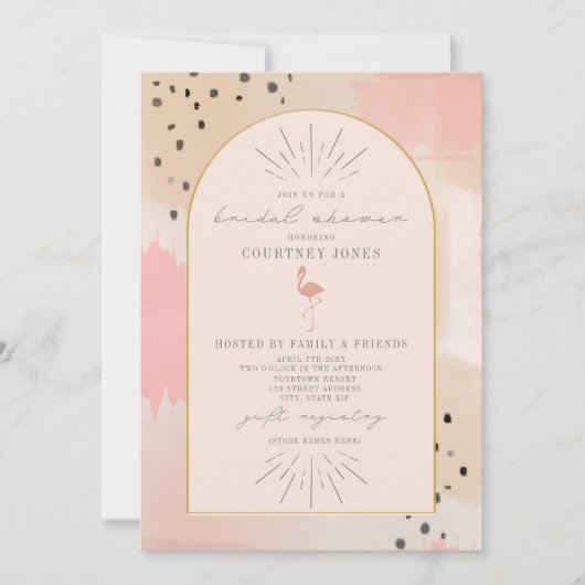 Abstract Flamingo Roze Vrijgezellenfeest Kaart (Voorkant)