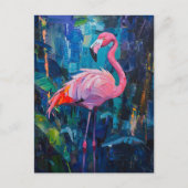 Abstract flamingoschilderij briefkaart (Voorkant)