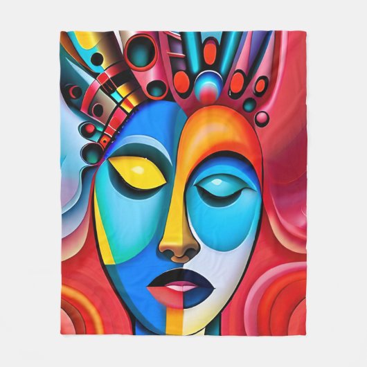 Abstract Fleece Deken (Voorkant)