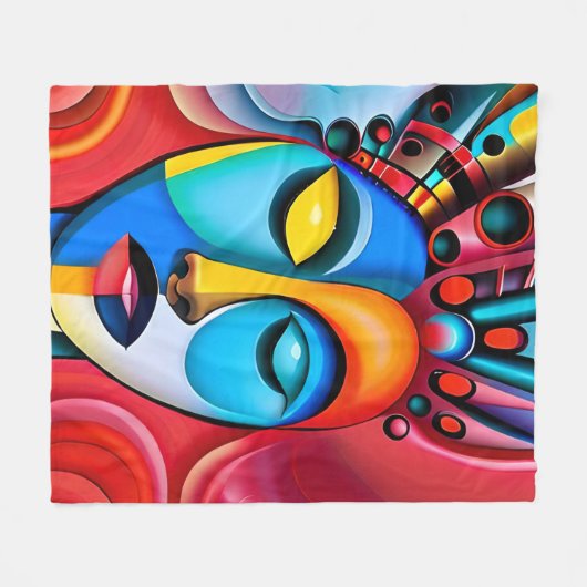 Abstract Fleece Deken (Voorkant (Horizontaal))