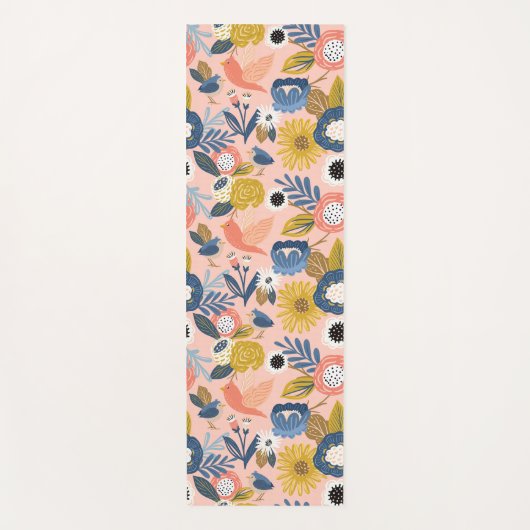  Abstract flessenpatroon en vogelpatroon Yogamat (Voorkant)