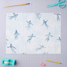 Abstract Floating Silhouettes Pattern Tissuepapier