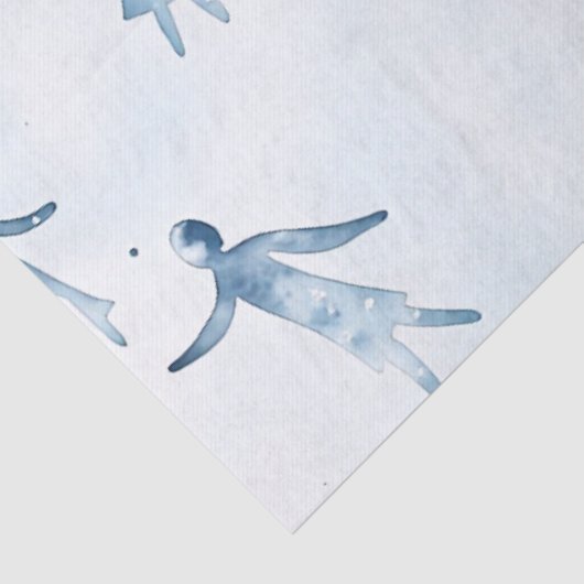 Abstract Floating Silhouettes Pattern Tissuepapier (Detail)