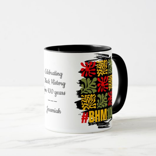 Abstract Floral 100 Centennial Black History Month Mok (Voorkant rechts)