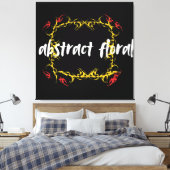 Abstract Floral Art Design | Modern Flower Canvas Afdruk (Insitu (Slaapkamer))