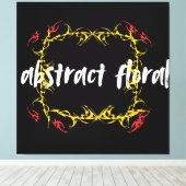 Abstract Floral Art Design | Modern Flower Canvas Afdruk (Insitu (Houten vloer))