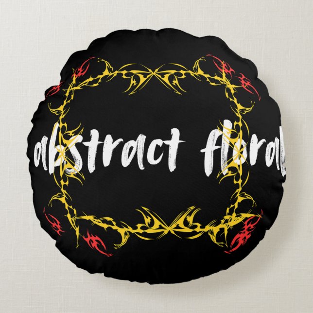 Abstract Floral Art Design | Modern Flower  Rond Kussen (Voorkant)