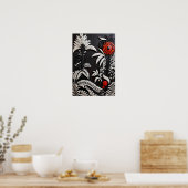 Abstract Floral Art Print (Keuken)