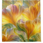 Abstract Floral Art with Yellow Petals Douchegordijn (Voorkant)