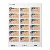 Abstract Floral Background Blue en beige Label (Full Sheet)