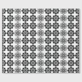 Abstract Floral Black en White Pattern Cadeaupapier (Vlak)