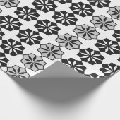 Abstract Floral Black en White Pattern Cadeaupapier (Hoek)