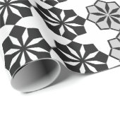 Abstract Floral Black en White Pattern Cadeaupapier (Rol Hoek)