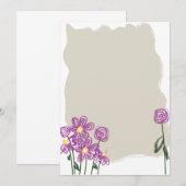 Abstract Floral Briefpapier Notitiekaartje (Voorkant / Achterkant)