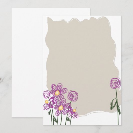 Abstract Floral Briefpapier Notitiekaartje (Voorkant / Achterkant)
