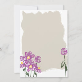 Abstract Floral Briefpapier Notitiekaartje