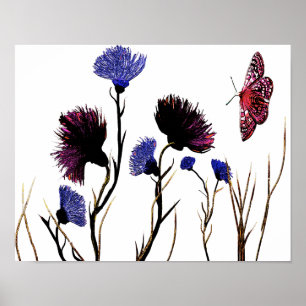 Abstract Floral Canvas Poster