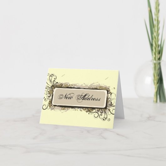 Abstract Floral Change of Address Aankondiging (Voorkant)