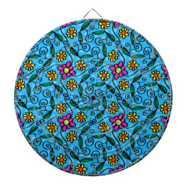 Abstract Floral Dart Board Dartbord
