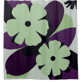 Abstract Floral Design Douchegordijn