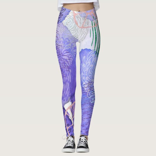 Abstract Floral design Leggings (Voorkant)