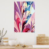 Abstract Floral design Poster (Keuken)