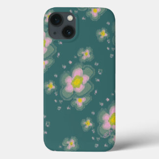 Abstract Floral Design (roze/blauwgroen) Case-Mate iPhone Case