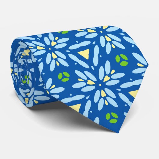 Abstract Floral design Stropdas (Opgerold)