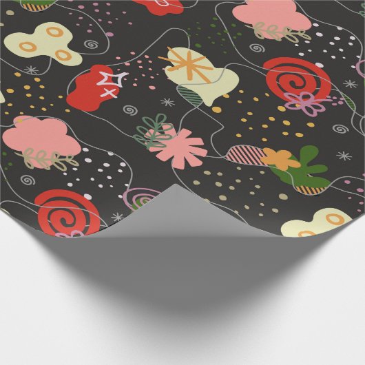 Abstract Floral Doodle Cadeaupapier (Hoek)