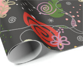 Abstract Floral Doodle Cadeaupapier (Rol Hoek)