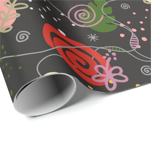 Abstract Floral Doodle Cadeaupapier (Rol Hoek)