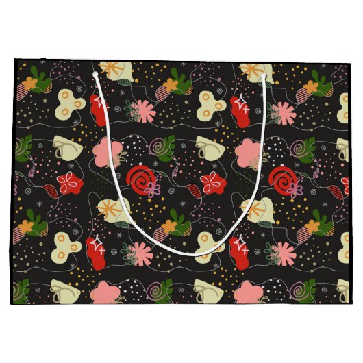 Abstract Floral Doodle Groot Cadeauzakje (Achterkant)