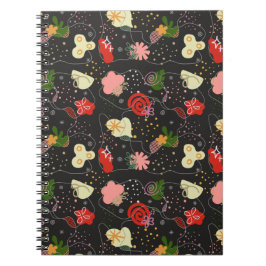 Abstract Floral Doodle Notitieboek