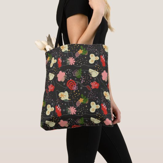 Abstract Floral Doodle Tote Tote Bag (Dichtbij)