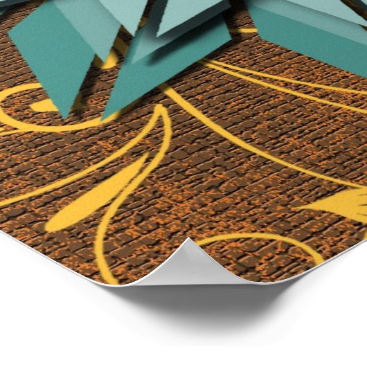 Abstract Floral Earth Tone Poster (Hoek)