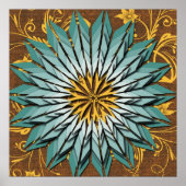 Abstract Floral Earth Tone Poster (Voorkant)