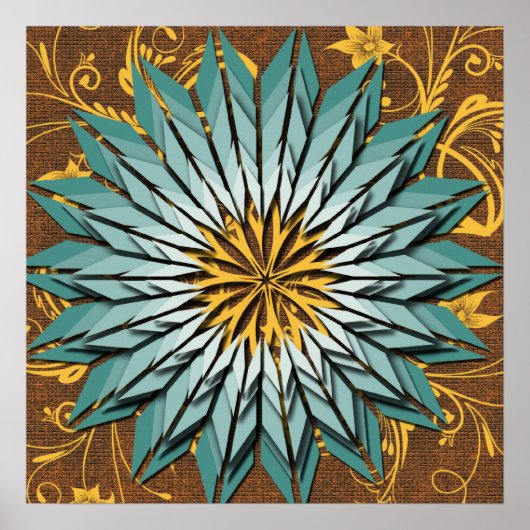 Abstract Floral Earth Tone Poster (Voorkant)