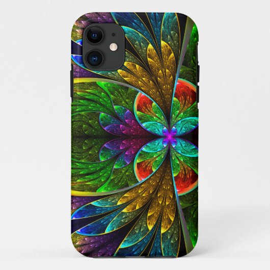 Abstract Floral Glas in lood Patroon Case-Mate iPhone Case (Achterkant)
