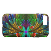 Abstract Floral Glas in lood Patroon Case-Mate iPhone Case (Achterkant (Horizontaal))