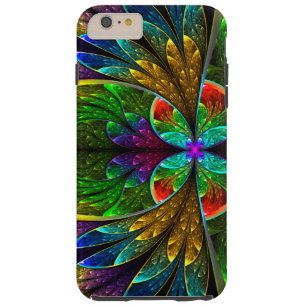 Abstract Floral Glas in lood Patroon Tough iPhone 6 Plus Hoesje