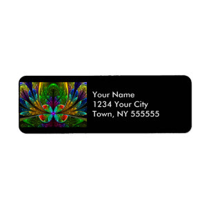 Abstract Floral Glas in lood Patroon Etiket