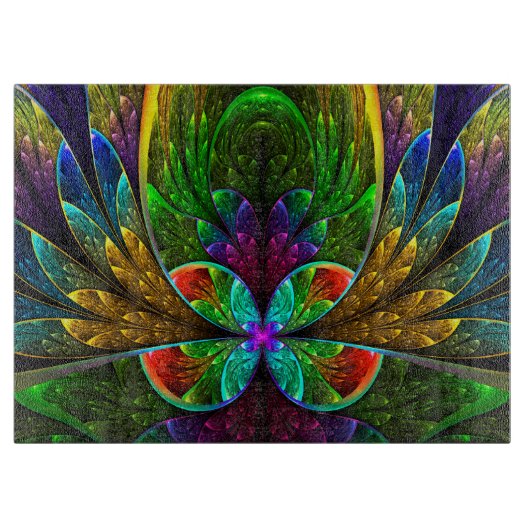 Abstract Floral Glas in lood Patroon Snijplank (Voorkant)