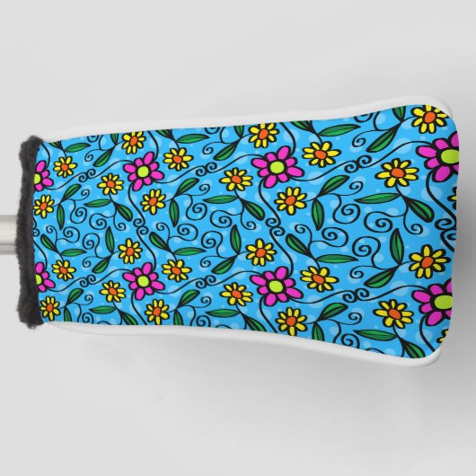 Abstract Floral Golf Head Hoesje Golfheadcover (Voorkant)