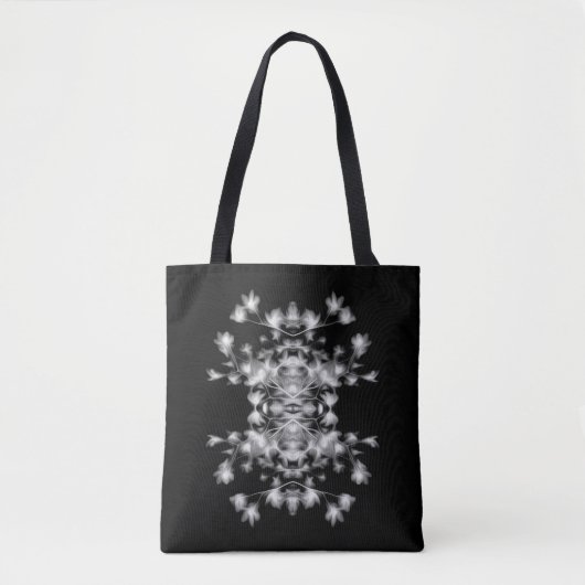 Abstract Floral Graphic Pattern Black en White Tote Bag (Voorkant)
